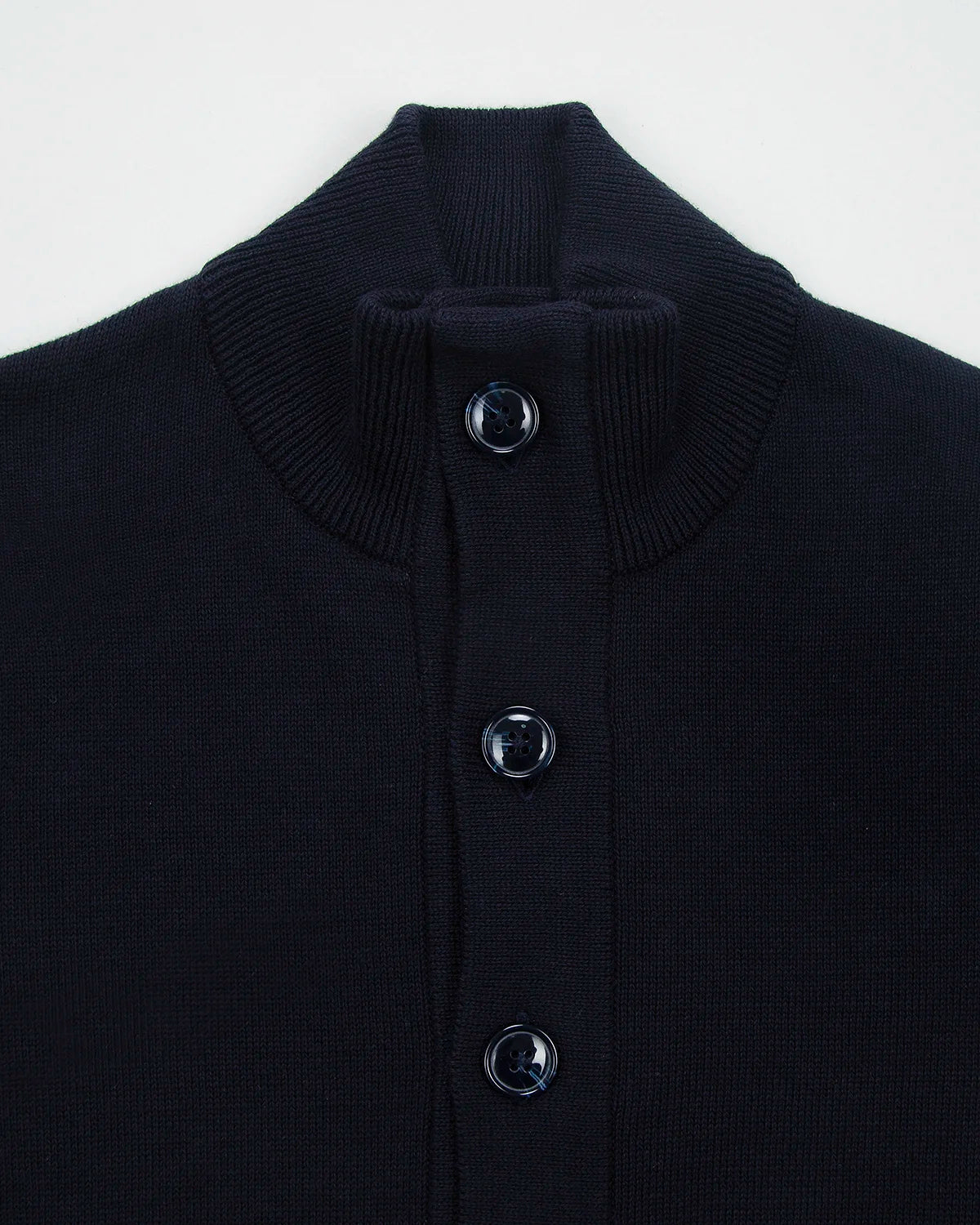Chaqueta Punto Botón Algodón Azul Oscuro